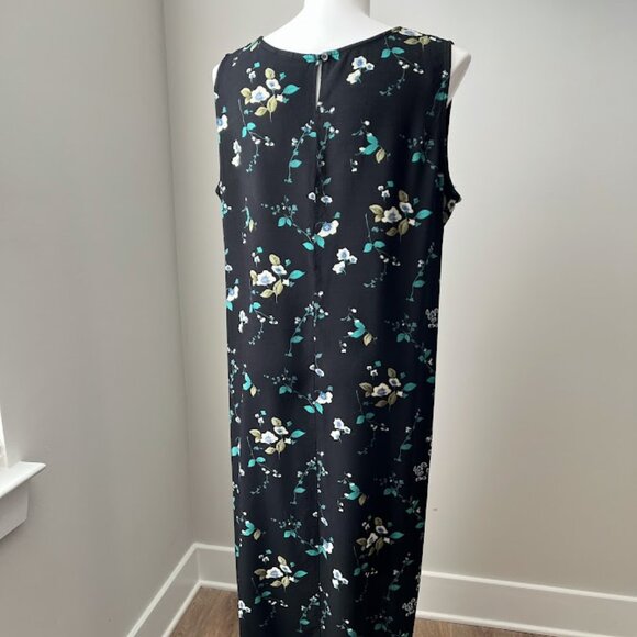 90s Black Floral Dress - Picture 4 of 7